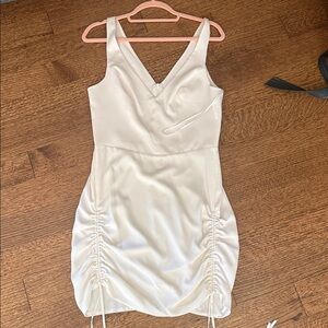 Amanda Uprichard Scrunch Dress Small White Bridal Grad Bachelorette Shower